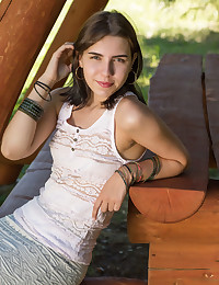 Zhenya Mille unclothed nigh glum Clam-bake Provisions veranda